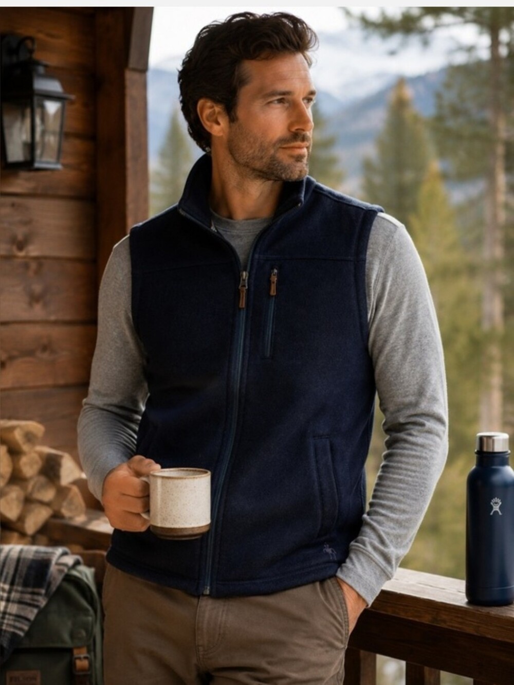 Smartwool Husdon Trail Fleece Full-Zip Wool Blend Vest Mens Large